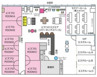 【名古屋】D→START コワーキングスペースの間取り図