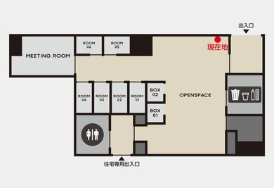 HIRAI TERRACE LOUNGE with H¹T 会議室 (4名)の間取り図