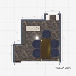 調度品の配置はイメージであり、実際の状態とは異なります。 - Executive Suite Lounge 麹町 貸し会議室 「milk tea」の間取り図