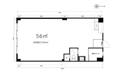 元々2DKの部屋でしたが、床壁天井を取ってリノベーションしました - studio merry by PRIMERRY 秋葉原店 秋葉原のレトロモダンなレンタルスペースの間取り図