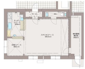 Cafe Studio Kissaco（カフェスタジオキッサコ） レンタルスペース（２名様以上）の間取り図