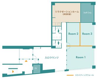 貸出スペース全体 - 平成エンタープライズ　HEGビル ROOM１・２・３（土日祝） の間取り図