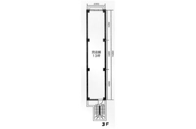 間取り図。縦長の13坪。 - BUSHIZO上野不忍池スペース 撮影用、会議用スペースの間取り図