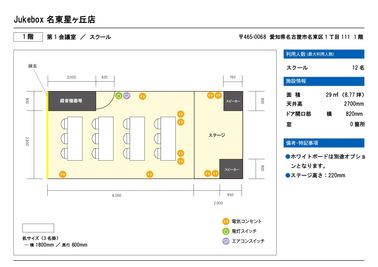 名古屋会議室 Jukebox名東星ヶ丘店 第1会議室の間取り図