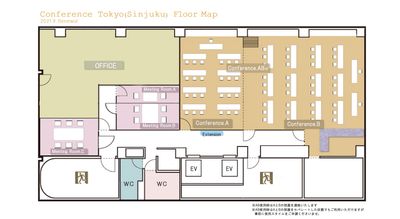 コンファレンス東京(新宿） MeetingRoomB※～5名の間取り図