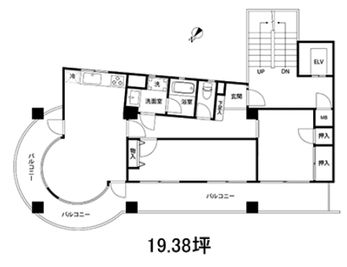 間取り図の真ん中の部屋がジムルームになります。真向かいが洗面台ならびにシャワールームです。タオルは右はじのマッサージルームにございます。 - PHスタジオ ジム＆ヨガ&スタジオの間取り図