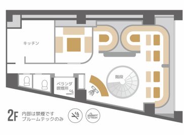 レンタルスペース六本木VIP-2 個室あり高級ラウンジスペースの間取り図