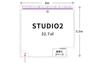 レンタルスタジオ「D-Base」武蔵境店 武蔵境スタジオ２の間取り図