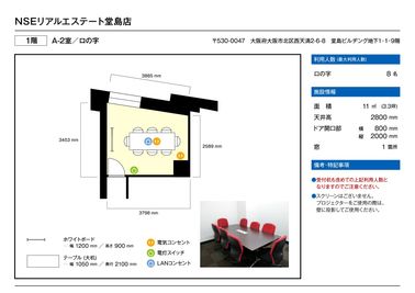 大阪会議室 NSEリアルエステート堂島店 A-2室（1階）の間取り図