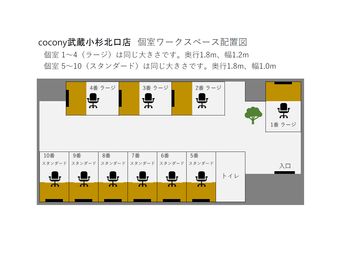 cocony武蔵小杉 北口店 完全個室ワークスペース武蔵小杉 北口店 9（スタンダード）の間取り図