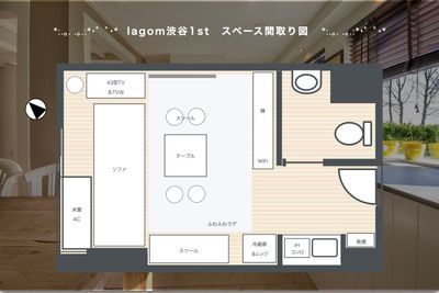 079_Lagom渋谷道玄坂 パーティールームの間取り図