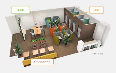 Lieffice 泉ヶ丘 半個室ワークスペース①の間取り図