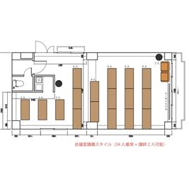 田町駅徒歩7分のレンタルスペース！オンライン会議やイベントも◎ 【シバスペ】SHIBAURA space（38名着席可）の間取り図