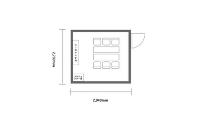 みんなの貸会議室　博多駅前店 博多駅前301会議室【定員6名】の間取り図