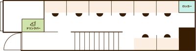 1階間取り図 - 【おしごとカフェ心斎橋】心斎橋駅徒歩3分/ドリンクバー飲み放題 ミーティングルーム1（完全個室）の間取り図