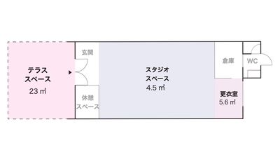 間取り図 - koga ballroom スタジオスペースの間取り図