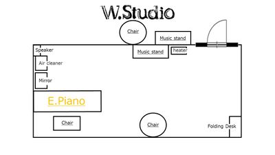 ワオンスタジオ赤羽 Ａスタジオ（電子ピアノ３帖）の間取り図