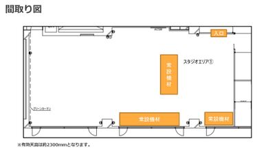 ブルーオーシャンスタジオ 撮影・配信スタジオの間取り図