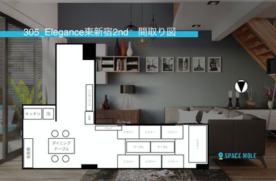 305_Elegance東新宿2nd レンタルスペースの間取り図
