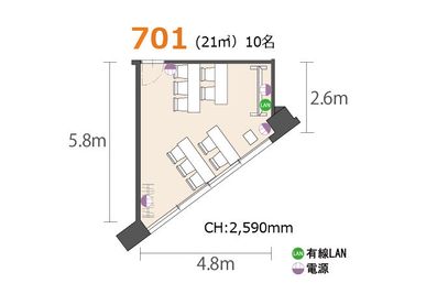 アットビジネスセンター池袋駅前別館 701号室の間取り図