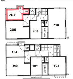 東高円寺(204) 仕事・自習用スペース 【204号室】東高円寺 仕事・自習用スペースの間取り図