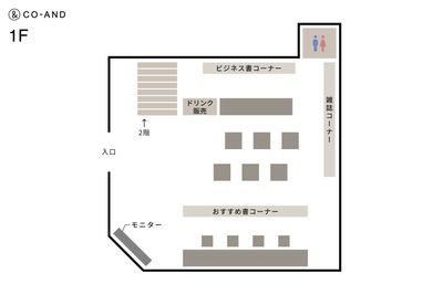 コワーキング／レンタルスペース CO-AND（コアンド） 最大35席！1-2階全館貸切可能なレンタルスペースの間取り図