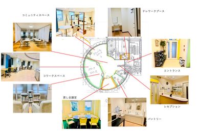 フロアマップ - シェアスペース&コワーキング岡町 貸し会議室Aの間取り図