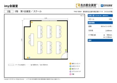 名古屋会議室 imy会議室 5階 第1会議室の間取り図