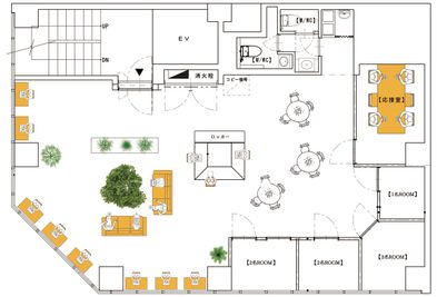 銀座1丁目ワークスペース
時間貸し、月極個室、個室会議室をご用意しています。（館内案内） - Tims × Grooming「銀座ワークスペース」 コワーキングスペースの間取り図
