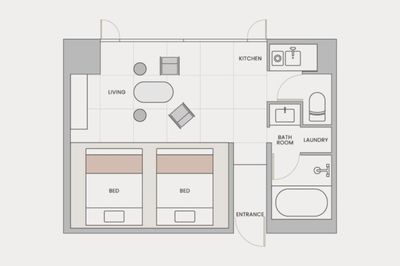 間取り図 - FAV HOTEL KUMAMOTO スーペリアツイン【202】の間取り図