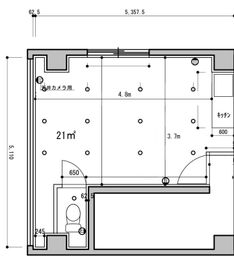 ちょっとした門前仲町のレンタルスタジオ＆会議室 ２F会議室の間取り図