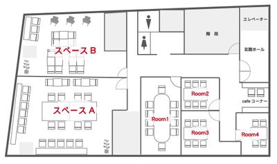 施設全体の間取り図です。 - ウィズスクエア・GLOXIA銀座店 Room１の間取り図