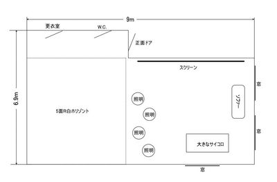 撮影スタジオPico神楽坂 奥神楽坂にオープンした小さな撮影スタジオの間取り図