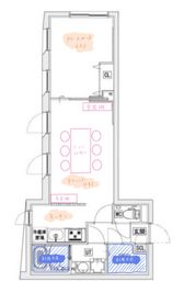 レンタルスペース キッチン・お洒落な食器・プロジェクター付きレンタルスペースの間取り図