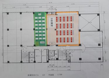 ６階右　B会議室
　　左　D会議室（閉鎖中） - 大阪長堀 貸会議室 ６階　B会議室の間取り図