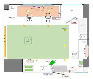 my place たまプラーザ 田園都市線 駅近のテレワークスペース、ヨガ・バイオリンのレッスンの間取り図