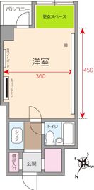 レンタルスタジオカベリ横浜2号店 ダンスができるレンタルスタジオの間取り図