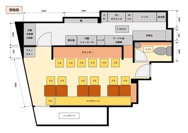 レンタルスペースPiccolo レンタルレストランPiccolo大門店(Cプラン)の間取り図
