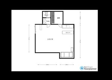 203プライベートスタジオ 【月島】レンタルスタジオ＊シンプルモダンな内装でレイアウト自在の間取り図