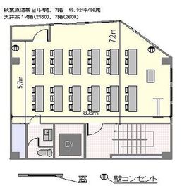 TKPスター貸会議室 秋葉原岩本町 カンファレンスルーム7Aの間取り図