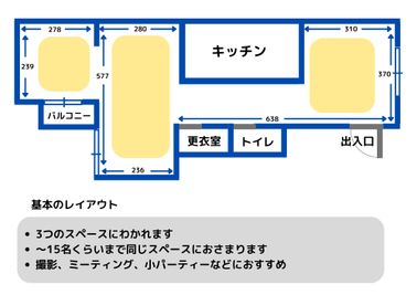 基本のレイアウト - タロカリ タロカリ　カフェ丸ごとレンタルの間取り図