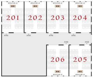 サム貸し会議室 202会議室【1名～24名】（２F）30平米の間取り図