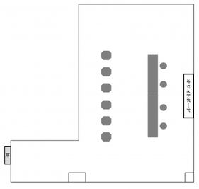 面接型型レイアウト - 貸会議室 オフィス東京 D会議室の間取り図