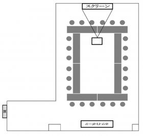 ロの字型レイアウト - 貸会議室 オフィス東京 D会議室の間取り図