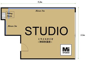 南面（図面右）は全面窓で開放的
トイレは建物共用部 - ミライスタジオ＜神田秋葉原＞ ミライスタジオ＜神田秋葉原＞_なりたい自分になる。の間取り図