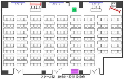 ワイム貸会議室お茶の水　ご予約は00分～00分でお願いいたします Room A+Bの間取り図