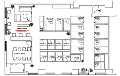 H¹T浦和西口 THE GARDEN（サテライト型シェアオフィス） ROOM W02の間取り図