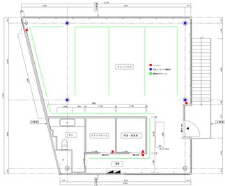 コンセント/ダクトレール配置図 - MIL GALLERY JINGUMAE ギャラリースペースの間取り図