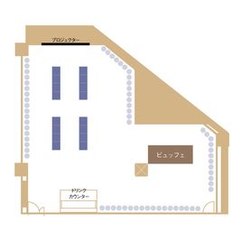 【半立食レイアウト】 - 〈貸切スペース〉シャンクレール新宿 〈貸切スペース〉シャンクレール新宿　～バンケットホール～の間取り図
