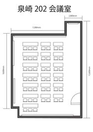 みんなの貸会議室　那覇泉崎店 泉崎202会議室[定員45+α]の間取り図